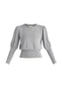 Paisie Contrast Colour Edge Knitted Top in Light Grey Cut Out